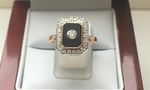 18 CARAT ROSE GOLD ONYX AND DIAMOND RING CJR1248