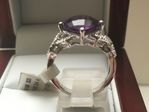 18 CARAT WHITE GOLD AMETHEST AND DIAMOND RING NOBR15112