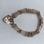 9 CARAT SOLID ROSE GOLD FOUR BAR GATE BRACELET GD08212