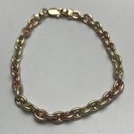 9 CARAT SOLID TWO TONE YELLOWROSE GOLD BRACELET 04172