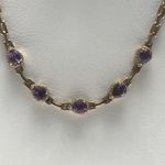 9 CARAT SOLID YELLOW GOLD AMETHYSTDIAMOND CHAIN KOK 