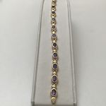 9 CARAT SOLID YELLOW GOLD AMETHYST BRACELET GD/03/16/9