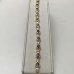 9 CARAT SOLID YELLOW GOLD AMETHYST BRACELET GD/03/16/9