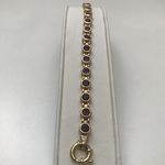 9 CARAT SOLID YELLOW GOLD GARNET BRACELET GD/08/22/2