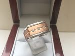 9 CARAT WHITE GOLD AND ROSE GOLD MENS DIAMOND RING RTR14629