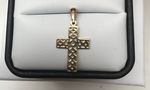 9 CARAT YELLOW AND WHITE GOLD CUBIC CROSS AG CUBIC CROSS