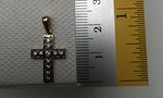 9 CARAT YELLOW AND WHITE GOLD CUBIC CROSS AG CUBIC CROSS