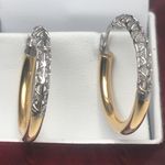 9 CARAT YELLOW AND WHITE GOLD EARRING I1176