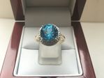 9 CARAT YELLOW GOLD AND WHITE DIAMOND  TOPAZ RING DR2373
