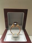 9 CARAT YELLOW GOLD GARNET and DIAMOND RING DD86A