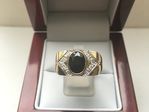 9 CARAT YELLOW GOLD  SAPPHIRE MENS RING DDDR2955 