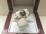 9 CARAT YELLOW GOLD  SAPPHIRE MENS RING DDDR2955 