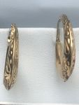 9 CARAT  YELLOW AND WHITE GOLD V SHAPE EARRING AG62