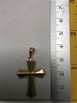 AG 9 CARAT YELLOW GOLD FACETED CROSS 