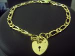 Bracelet 9 Carat Yellow One in One Link Plain Heart 10/7/2