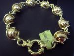 Bracelet Cagged Yellow Gold and Rose Ball 9 Ct G-D 10/28/5