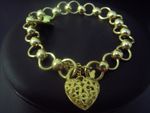 Bracelet Circle Bars and Filigree Heart 10/14/9