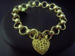 Bracelet Circle Bars and Filigree Heart 10/14/9