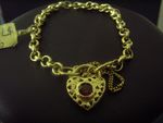 Bracelet Filligree Heart & Natural Garnet 9/10/3