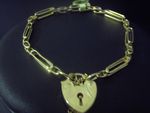 Bracelet Gate Link 9 Carat Yellow Gold with Plain Heart G-D 09/8/3