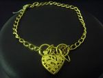 Bracelet Oval Filligree Heart & Safety Chain 08/64