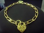 Bracelet Oval Link with Filligree heart 10/8/2