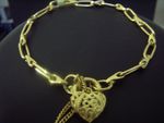 Bracelet Oval link and Filligree heart 10/8/4