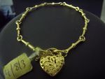 Bracelet Rectangle Thin Link & Filligree Heart 4/8/3