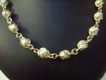 Cagged Pearl Necklace in 9 Carat Yellow Gold G D 04513 Yellow Pearl