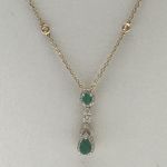 DIAMOND AND NATURAL EMERALD PENDANT NECKLACE18 CARAT  KEY29500