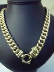 Double Stamped 9 Carat Yellow Gold Bolt Necklace 21068