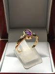 NATURAL AMETHYST AND DIAMOND RING DDR10353