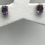 NATURAL AMETHYST OVAL 9 CARAT GOLD EARRINGS DGE 2304 