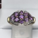 NATURAL AMETHYST & DIAMOND RING DGR1059