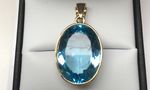 NATURAL BLUE TOPAZ OVAL 20MM LONG PENDANT DGDP2609