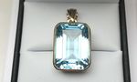 NATURAL BLUE TOPAZ PENDANT 9 CARAT YELLOW DGDP2606