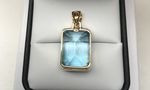 NATURAL BLUE TOPAZ PENDANT 9 CARAT YELLOW DGDP2606