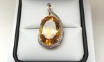 NATURAL CITRINE WHITE AND YELLOW PENDANT DP2885
