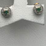 NATURAL EMERALD and DIAMOND EARRING DGE 2361