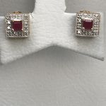 NATURAL RUBY and DIAMOND EARRINGS DGE 2360