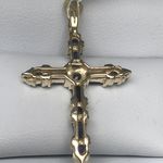 NATURAL SAPPHIRE CROSS 9 CARAT YELLOW GOLD PENDANT DGP 1202