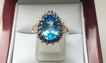 NATURAL TOPAZ AND SAPPHIRE AND DIAMOND RING DGDR2882