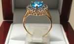 NATURAL TOPAZ AND SAPPHIRE AND DIAMOND RING DGDR2882