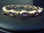 Natural Amethyst bracelet 9 Carat Gold 13 stones G-D  7/15/0