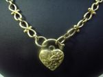 Necklace Figure 8 Link + Filligree heart 9 Carat yellow gold G D 11236 