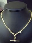 Necklace T Bar Fob Chain 9 Carat Yellow Gold G D 06223 