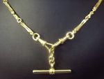 Necklace T Bar Fob Chain 9 Carat Yellow Gold G D 06223 