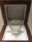 SOLID 18 CARAT NATURAL EMERALD AND DIAMOND RING STANR15507