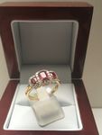 SOLID 18 CARAT NATURAL RUBY AND DIAMONG RING AWGJR155ARY
