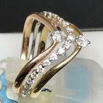 SOLID 18 CARAT THREE TONE  54 POINTS DIAMOND RING RTR08271 